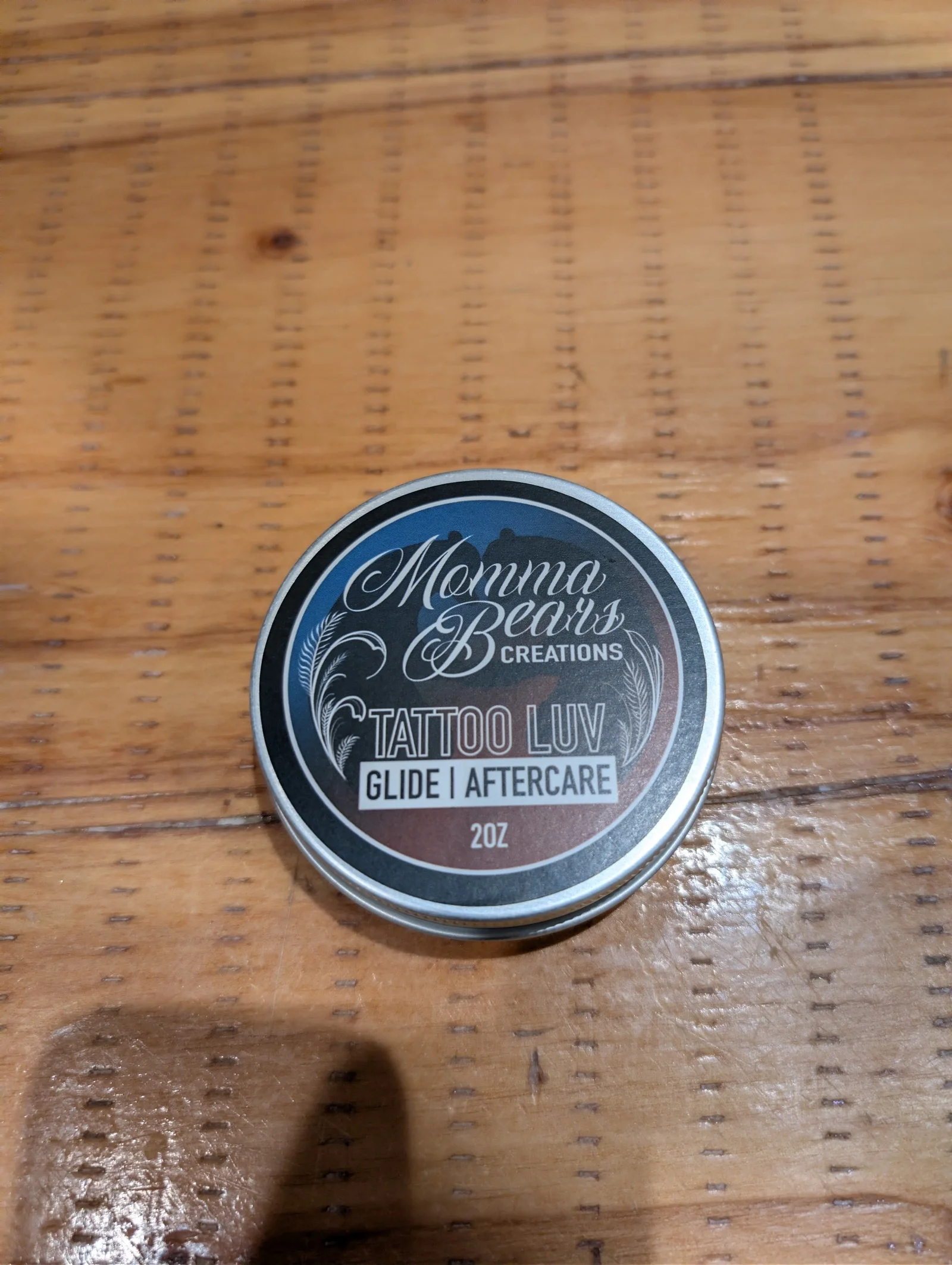Tattoo Luv 2oz tin, glide and aftercare balm